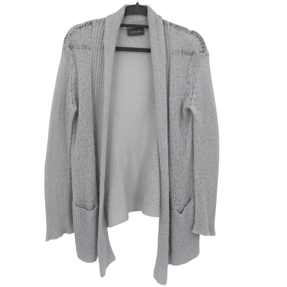 Wooden Ships Mohair Wool Cardigan Womens S/M Gray Capsule Essential Soft Girl
